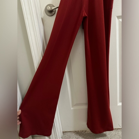 Sexy BeBe Red Cutout Wide Leg belted pant Jumpsuit size 2 straight leg - Picture 7 of 8